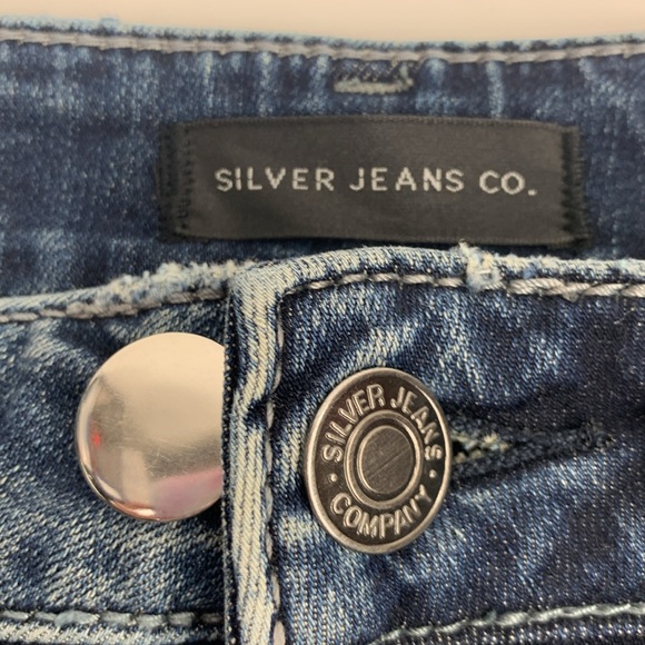 Silver Jeans Custom Modified USA America Distressed Straight Jeans Patches Sz 28 - Picture 11 of 16